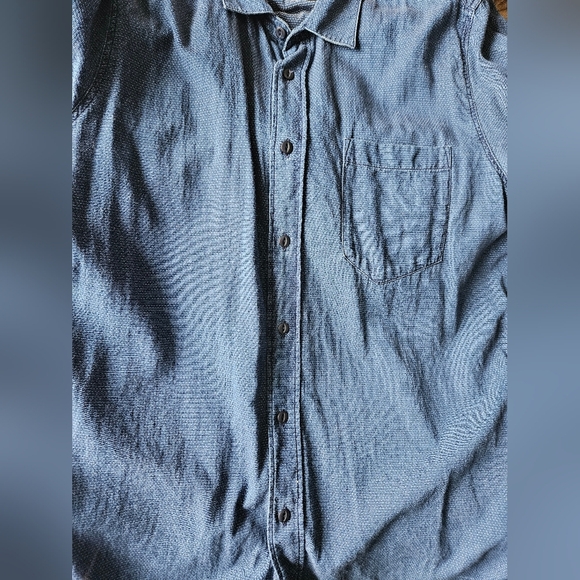 Nudie Jeans Men's Collared Blue Shirt Front Chest Pocket Poka Dot Size M - Picture 9 of 9